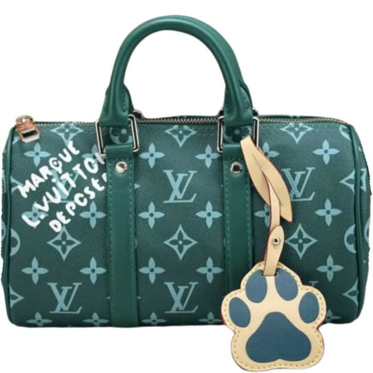 LUV 25CM MONOGRAM GREEN KEEPALL BANDOULIÈRE 25