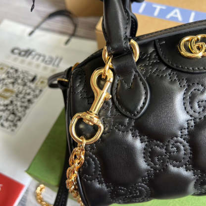 gg Matelasse Top Handle Bag Black For Women, Women&#8217;s Bags 7.5in/19cm gg ‎702251 UM8HG 1046