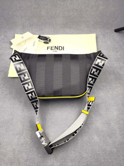 FI Little Monster Belt Bag Black/Yellow/Gray For Men, Men&#8217;s Bags 7.9in/20cm FF