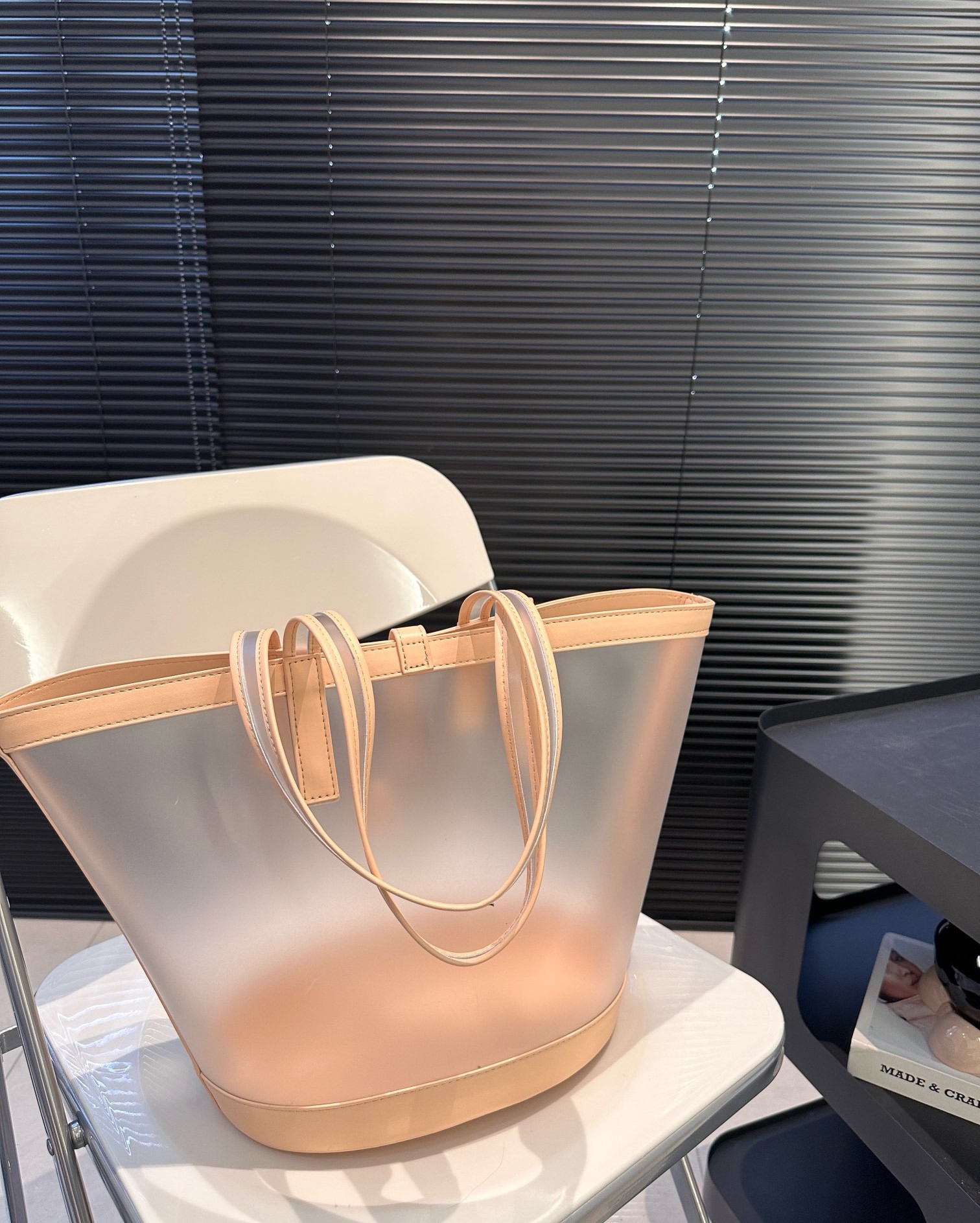 YSL PANIER MEDIUM IN VINYL AND VEGETABLE TANNED LEATHER BROWN 28 CM 773697FAC0F2275