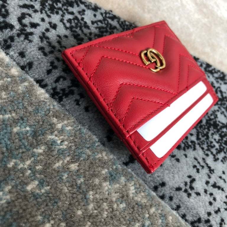 GG MARMONT CARD CASE 10CM RED 443127 DTD1T 6433