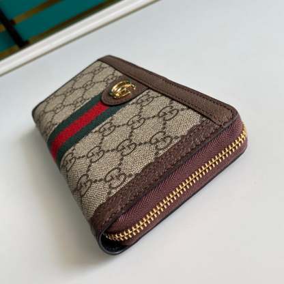 GG OPHIDIA ZIP AROUND WALLET 19.5CM BROWN 523154 96IWG 8745