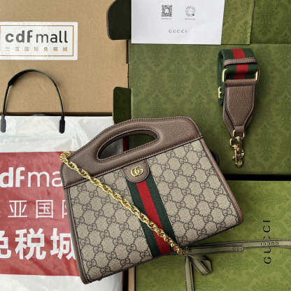 gg Ophidia Small Tote With Web Black For Women 10in/26cm gg 693724 96IWO 8745