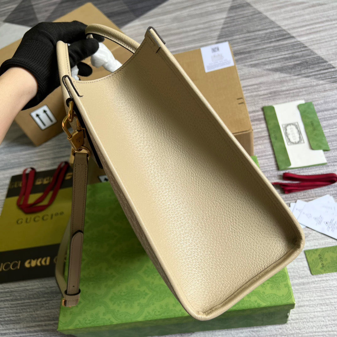 gg Small Tote Bag With Interlocking G Beige For Women, Women&#8217;s Bags 12.2in/31cm gg ‎659983 UULBT 9683