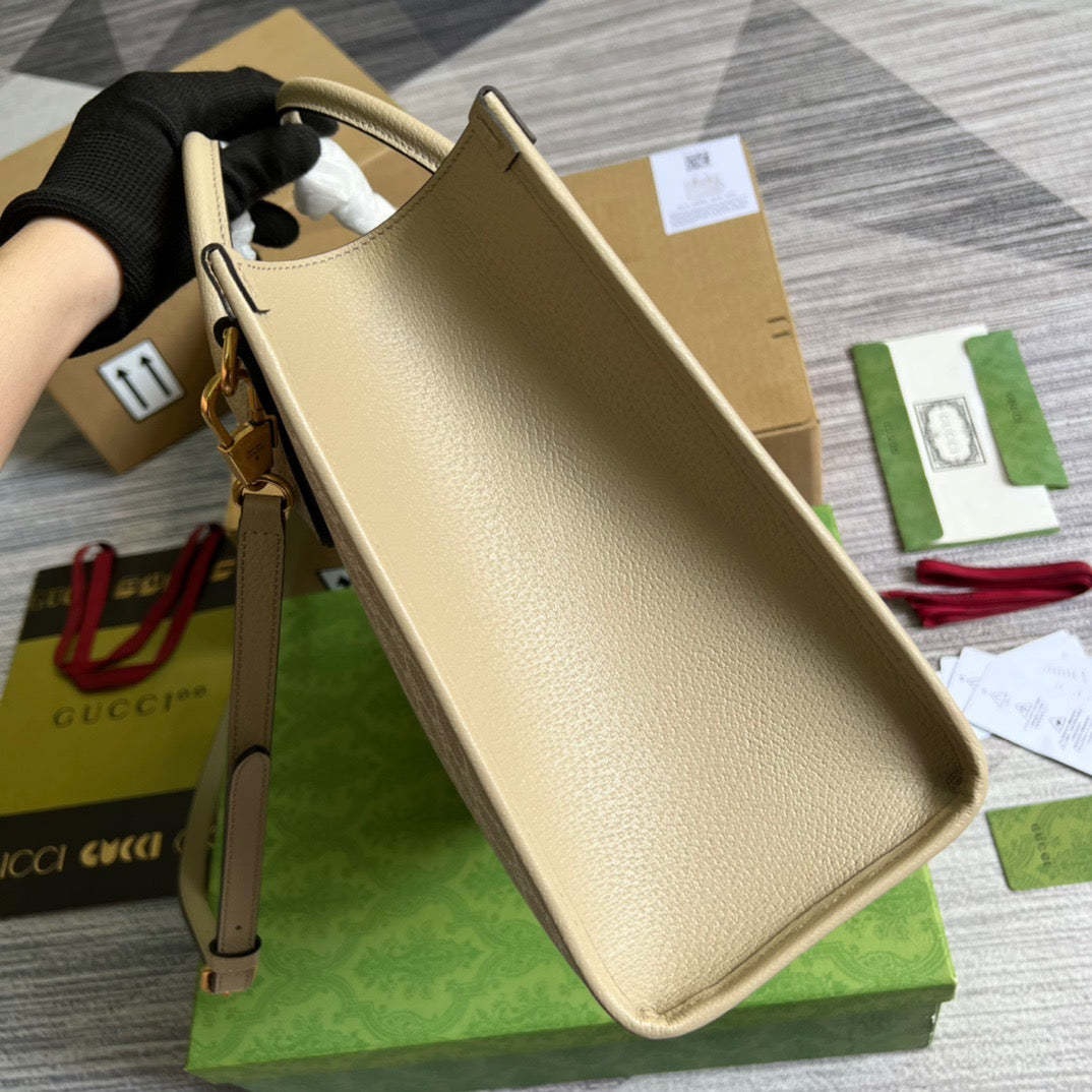 gg Small Tote Bag With Interlocking G Beige For Women, Women’s Bags 12.2in/31cm gg ‎659983 UULBT 9683
