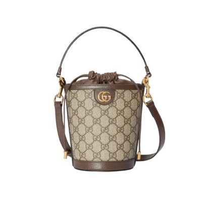 GG OPHIDIA BUCKET BAG BROWN 20CM ‎760199 9AAD9 8341