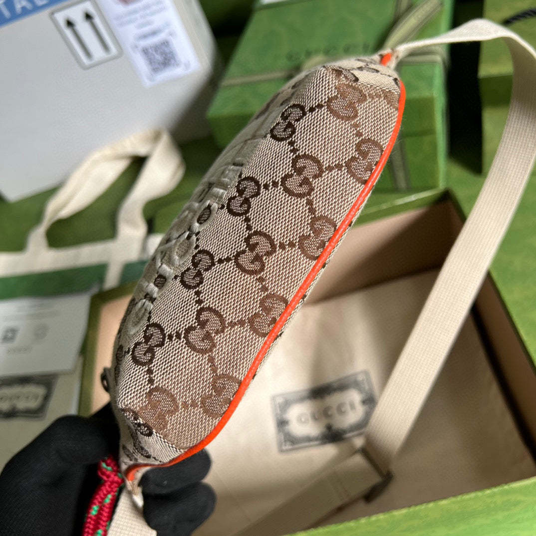 gg The North Face x gg Belt Bag Beige And Ebony Original gg Canvas For Women 8.7in/22cm 650299 GY5UN 8895