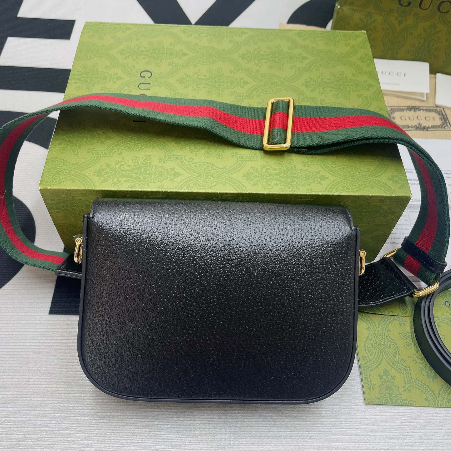 gg x Adidas Horsebit 1955 Mini Bag Black For Women, Women&#8217;s Bags 8.1in/21cm gg 658574 U3ZDG 8726