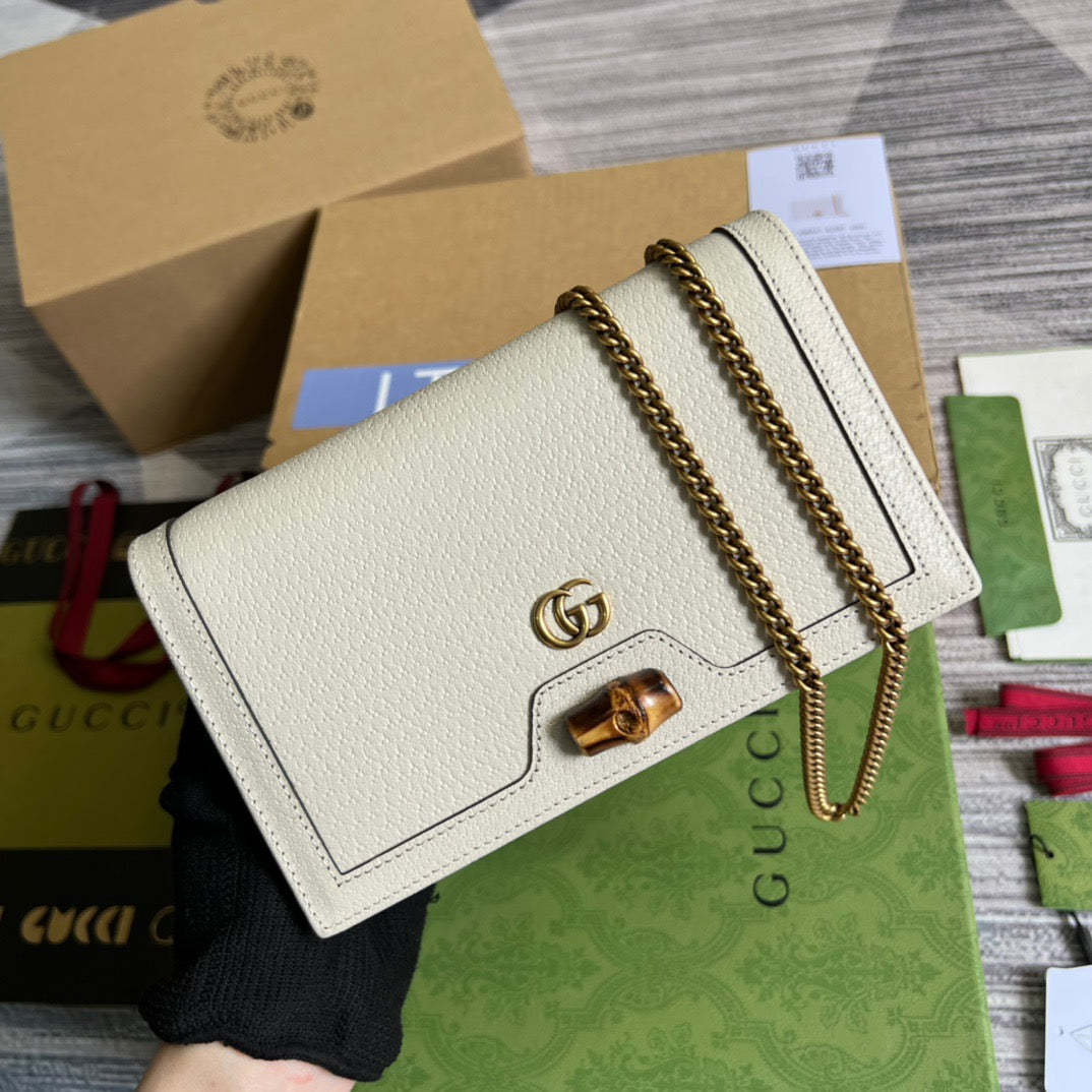 gg Diana Mini Bag With Bamboo White For Women, Women’s Bags 7.5in/19cm gg 