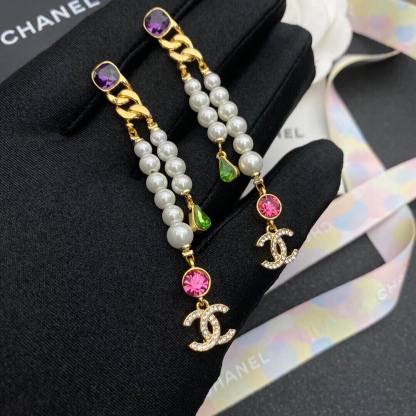 CC CC STRASS DROP EARRINGS