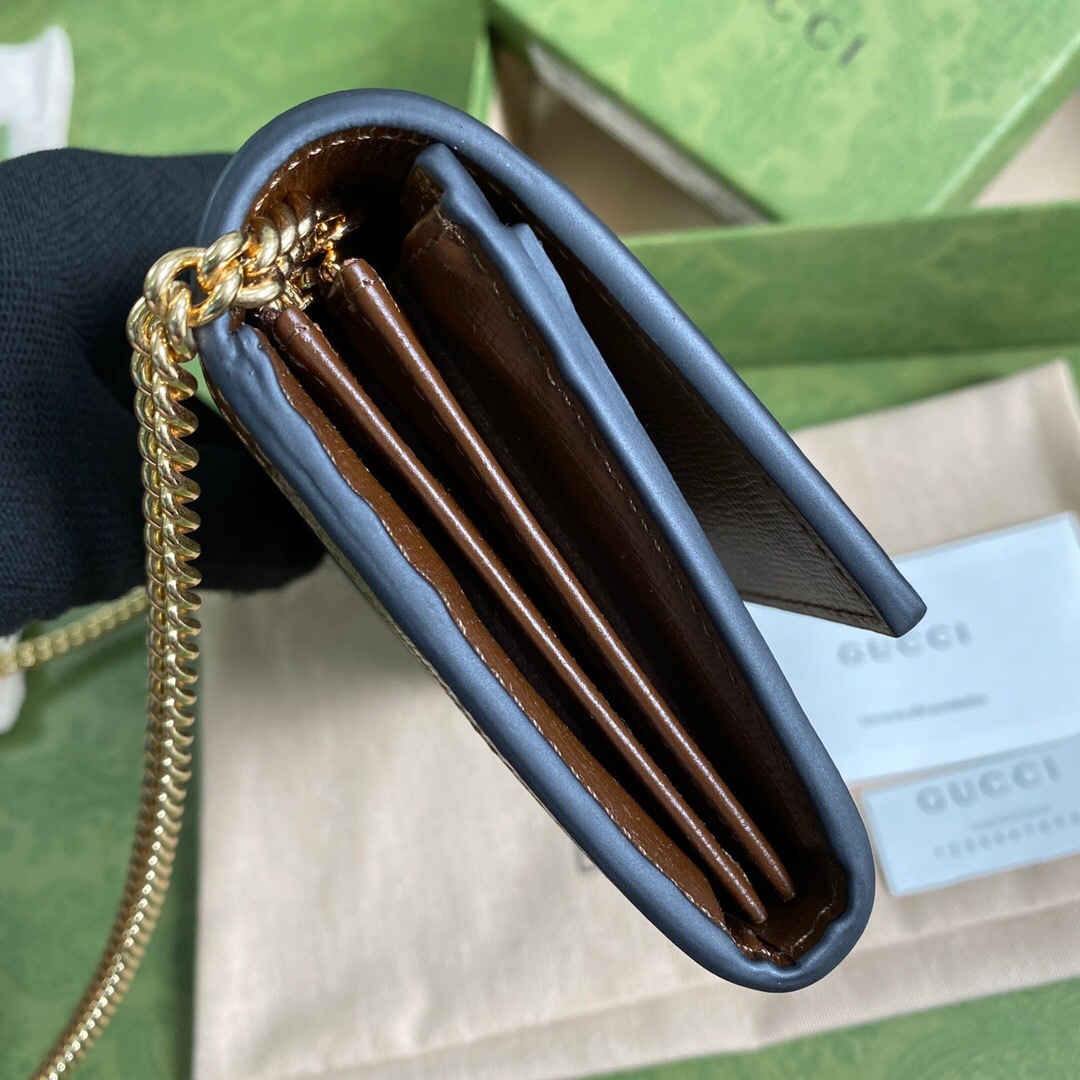 GG JACKIE 1961 CHAIN WALLET BROWN 652681 HUHHG 8565