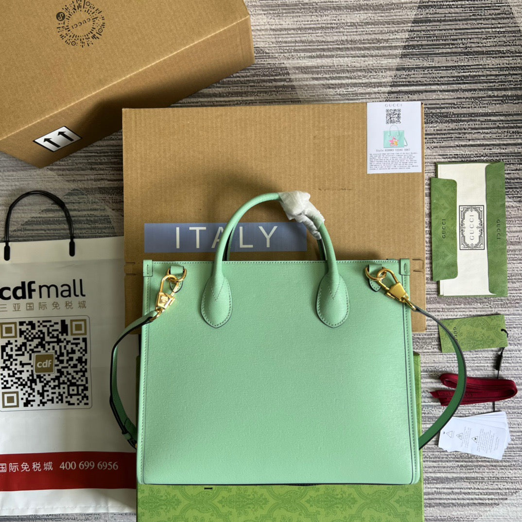 gg Bananya Print Small Tote Green For Women, Women’s Bags 12.2in/31cm gg 659983 U22AG 3067