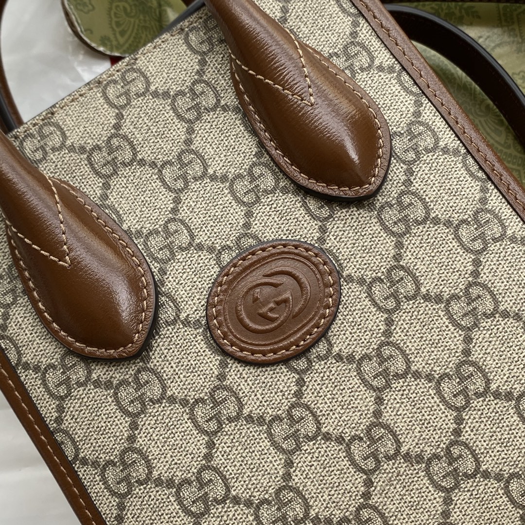 GG MINI TOTE BAG WITH INTERLOCKING G SUPREME CANVAS 671623 92TCG 8563