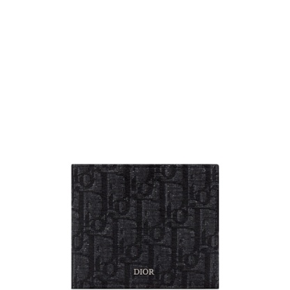 dir WALLET BLACK OBLIQUE JACQUARD 11CM 2ESBH072YSEH03E