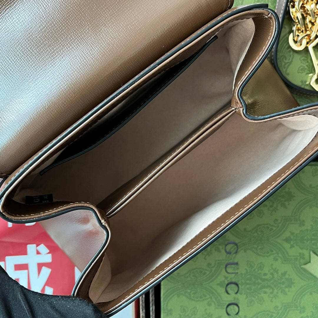 gg Ophidia gg Horsebit 1955 Mini Bag Brown For Women, Women’s Bags 8.6in/22cm gg 703848 AAA7G 2361