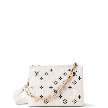LUV BOLSO COUSSIN PM MONOGRAM WHITE 26CM