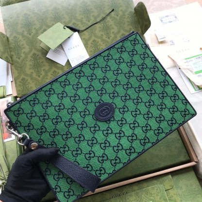 gg Beauty Case With Interlocking G Green And Blue gg Canvas For Women 12in/30cm gg