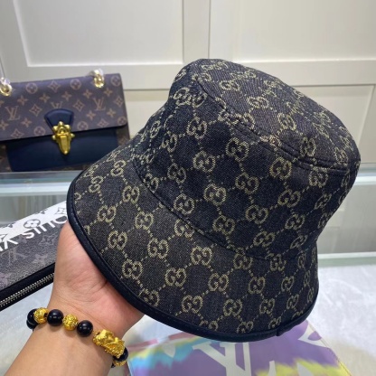 GG GG SUPREME DENIM BUCKET HAT BLACK