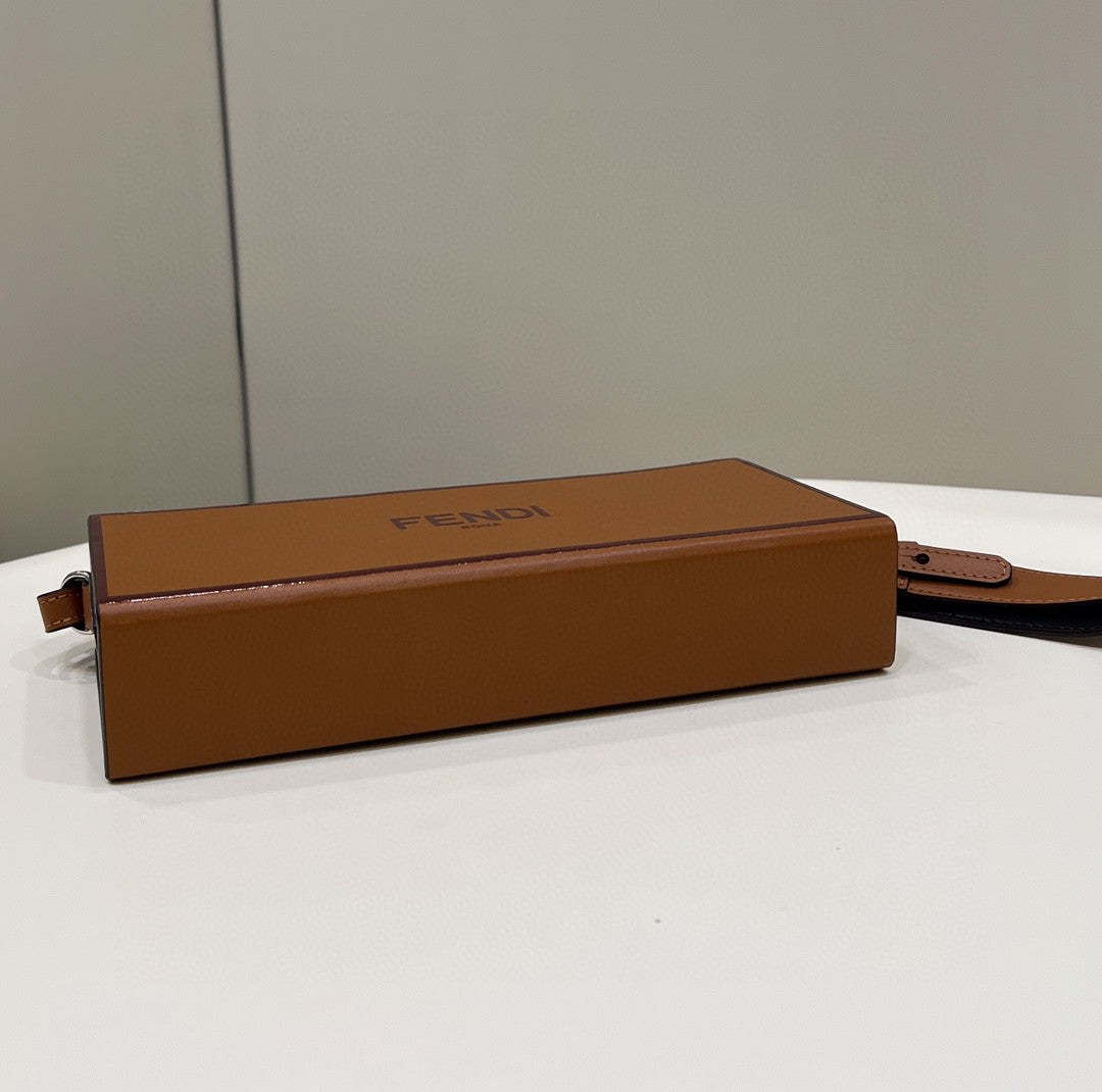 FI Horizontal Box Brown Bag For Woman 10.5cm/4in