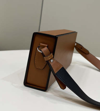 FI Horizontal Box Brown Bag For Woman 10.5cm/4in