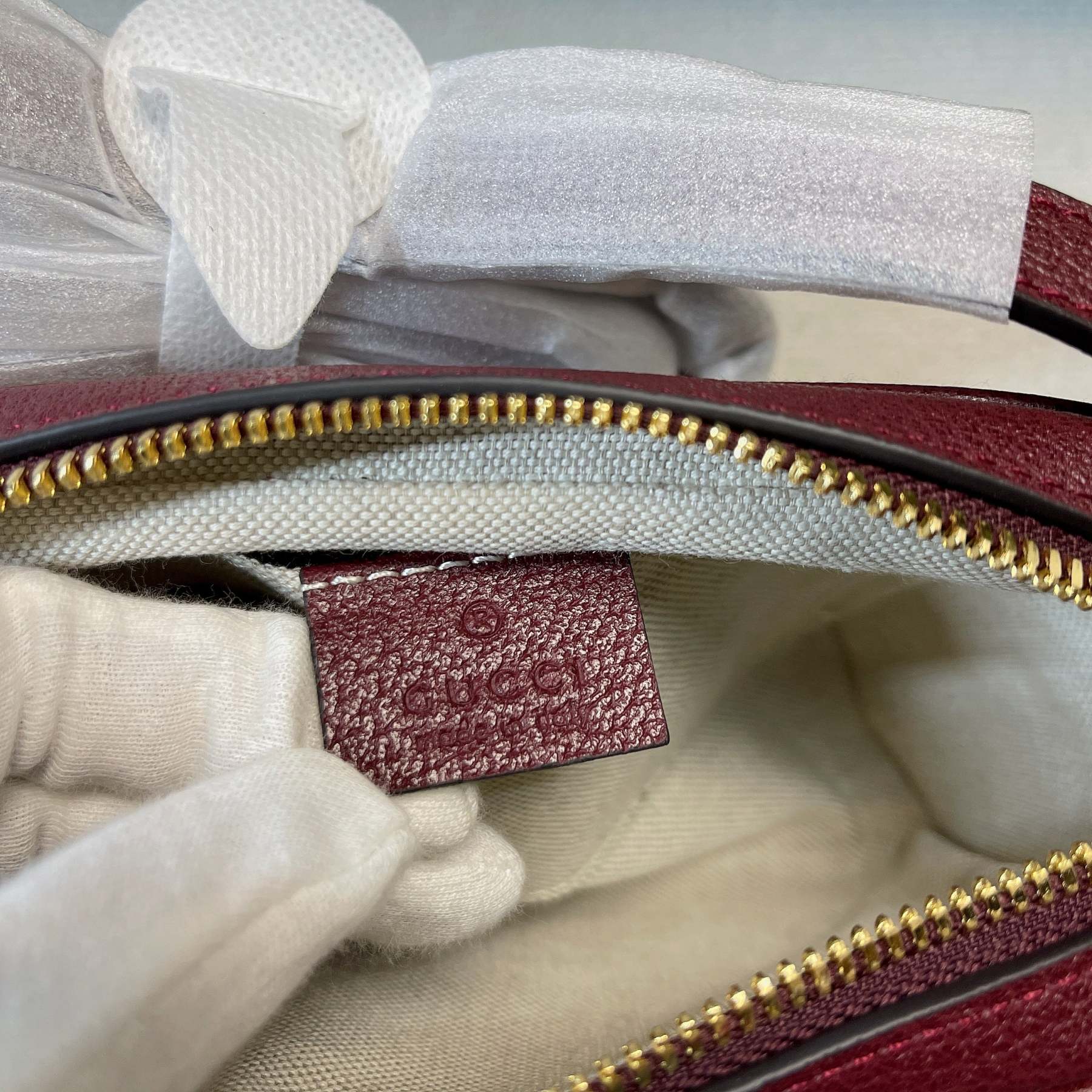 gg Ophidia Mini gg Bag Beige And Burgundy gg Supreme Canvas For Women  7in/17.5cm gg 517350-9Y9MS-9864