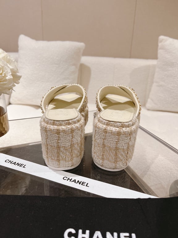 SANDAL CHL TWEED CC SANDAL WHITE