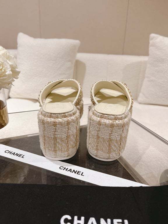 SANDAL CHL TWEED CC SANDAL WHITE