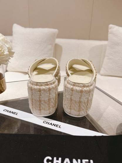 SANDAL CHL TWEED CC SANDAL WHITE