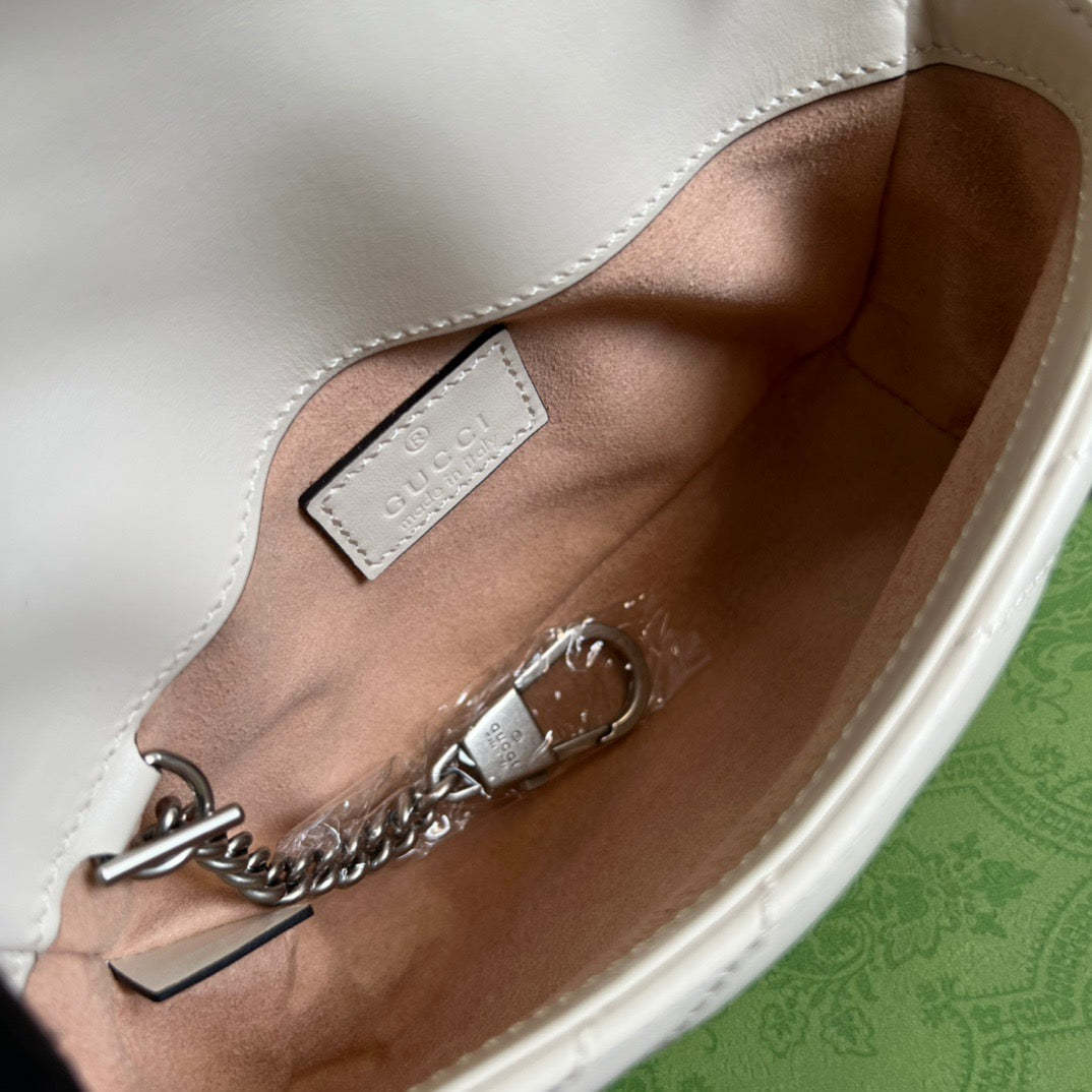 gg Marmont Super Mini Bag White For Women, Women’s Bags 6.2in/17cm gg