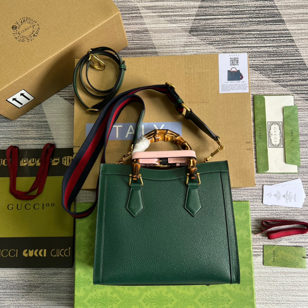 gg Diana Small Tote Bag Green For Women, Women’s Bags 11in/27cm gg ‎