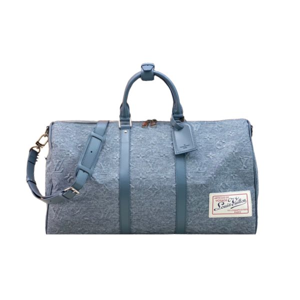 LV KEEPALL BANDOULIÈRE 50 BAG DENIM BLUE 50CM M22532