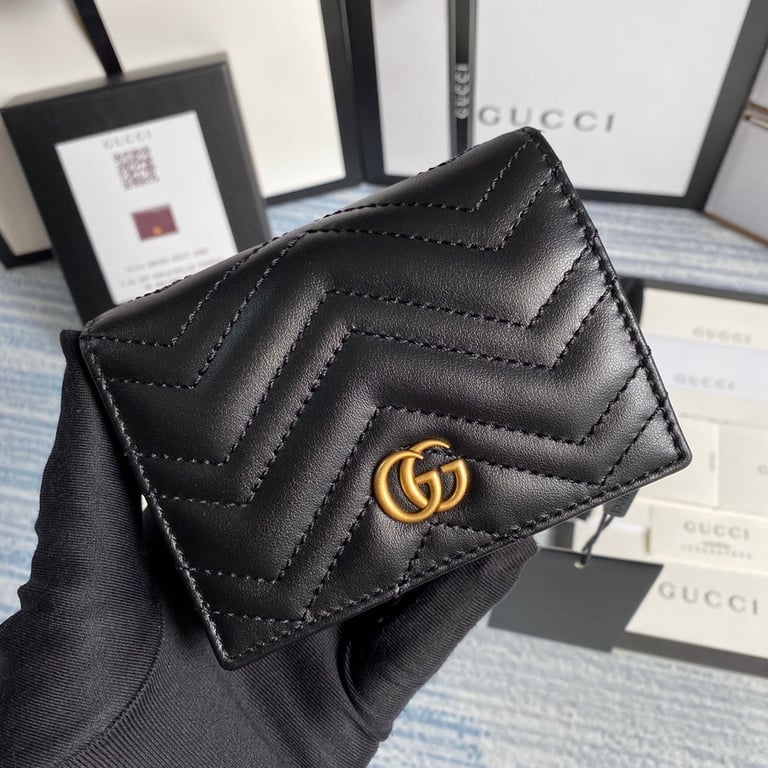 GG MARMONT CARD CASE WALLET 11CM BLACK 466492 DTD1T 1000