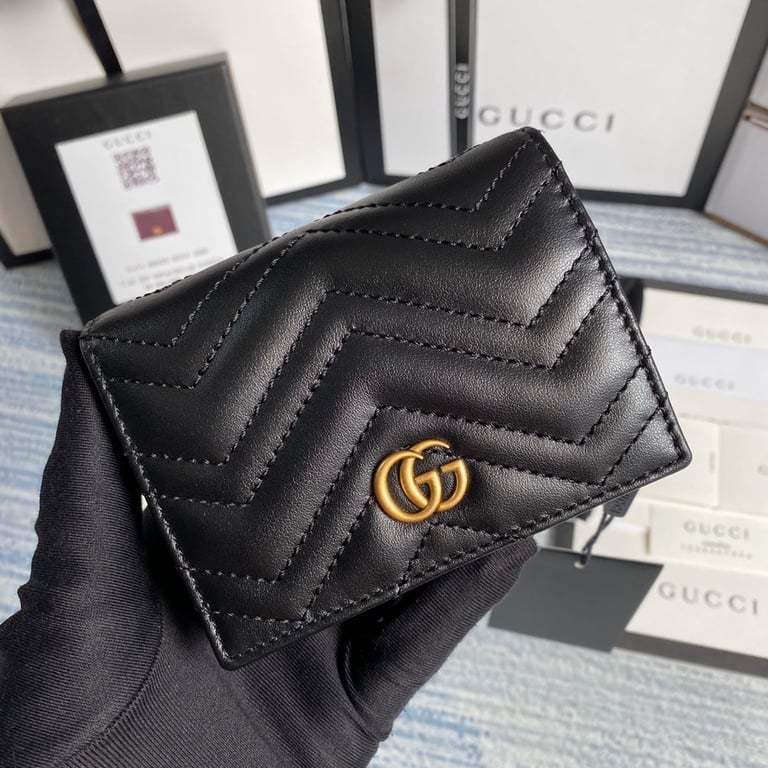 GG MARMONT CARD CASE WALLET 11CM BLACK 466492 DTD1T 1000