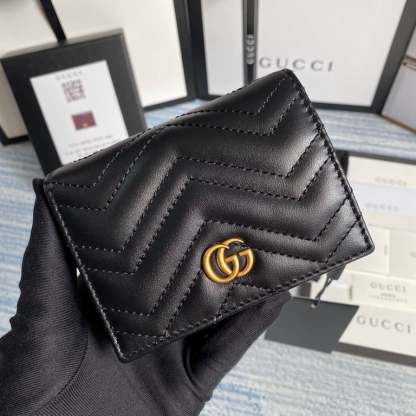 GG MARMONT CARD CASE WALLET 11CM BLACK 466492 DTD1T 1000