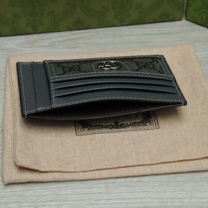GG OPHIDIA CARD CASEGREY AND BLACK 11CM 732018 UULBN 1244