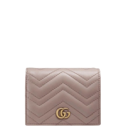 GG MARMONT CARD CASE WALLET 11CM PINK 466492 DTD1T 6433