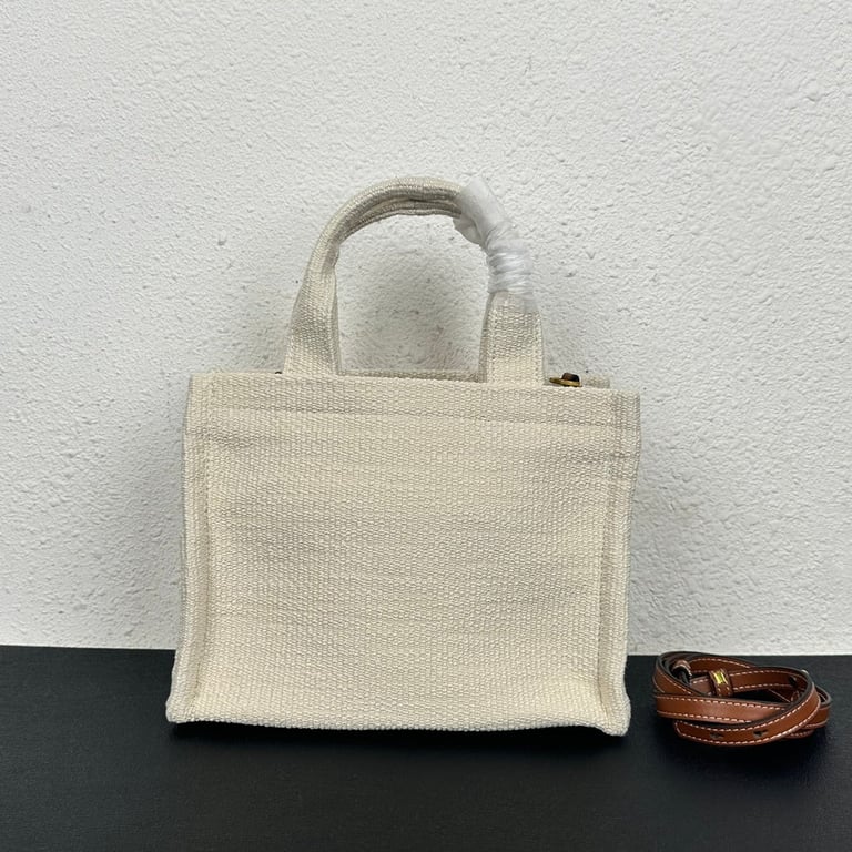 CE SMALL CABAS THAIS IN TEXTILE WITH JACQUARD IN WHITE 25CM