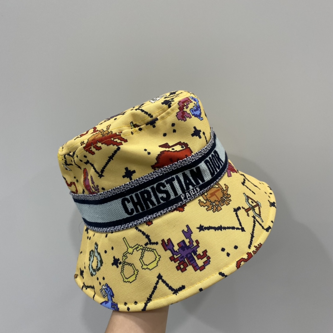 DOR MULTICOLOR IMAGE BUCKET HAT YELLOW