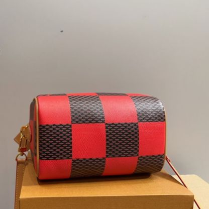 LV SPEEDY BANDOULIÈRE 20 DAMIER RED AND BLACK 20CM