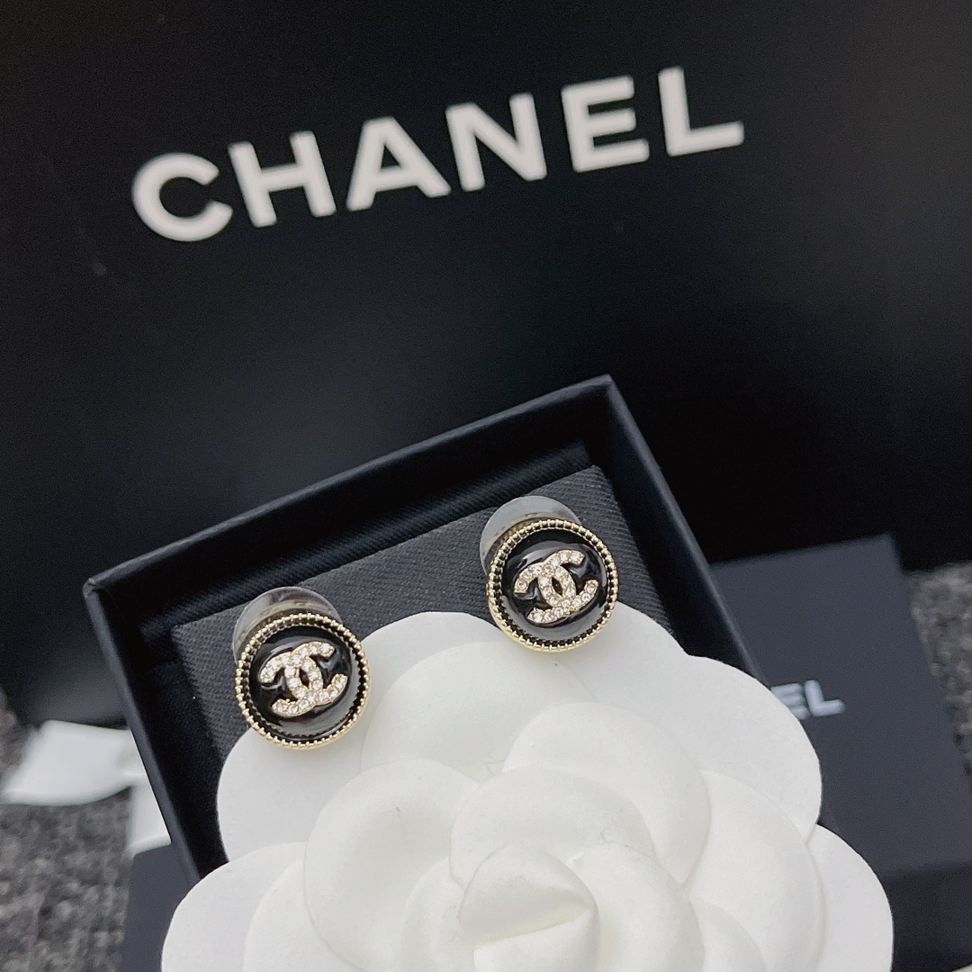 CC CC EARRINGS BLACK