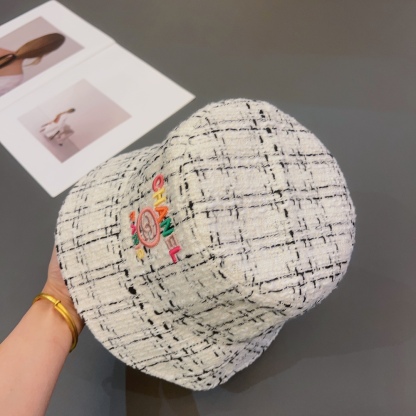 CC FANTASY TWEED MULTICOLOR LOGO BUCKET HAT WHITE