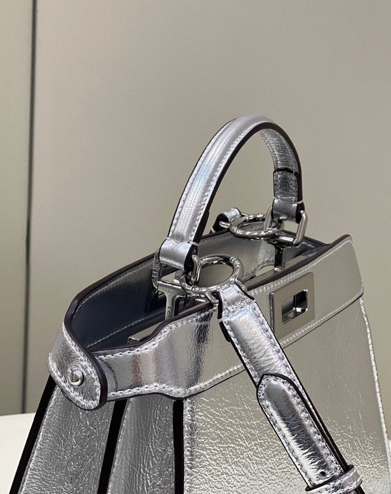 FI Peekaboo Small Silver Bag For Woman 27cm/11in