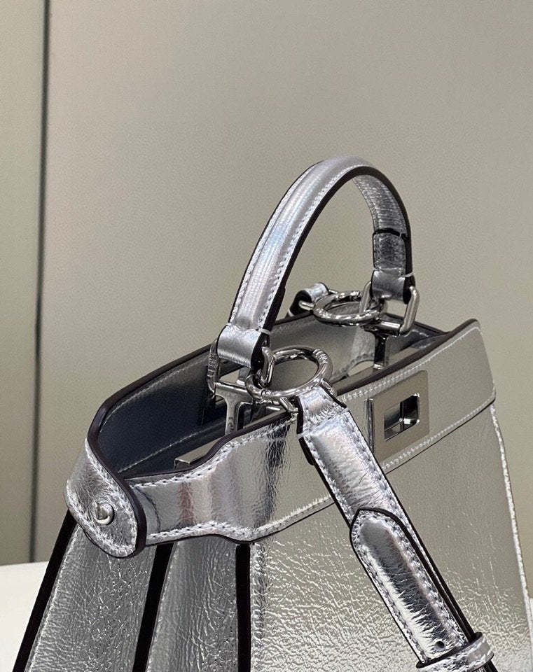 FI Peekaboo Small Silver Bag For Woman 27cm/11in