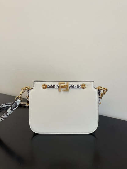FI Touch White with Snakeskin Detail Bag For Woman 19cm/7.5in