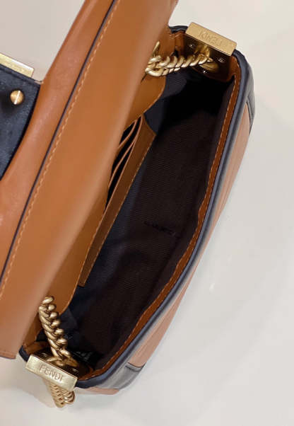 FI Baguette Chain Brown and Black Bag For Woman 19cm/7.5in