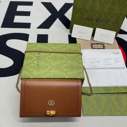 gg Diana Mini Bag With Bamboo Brown For Women, Women&#8217;s Bags 7.5in/19cm gg