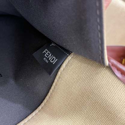 FI Peekaboo X-tote Bag Beige Canvas For Women, Women’s Handbags, Shoulder Bags 16.1in/41cm FF 8BH374