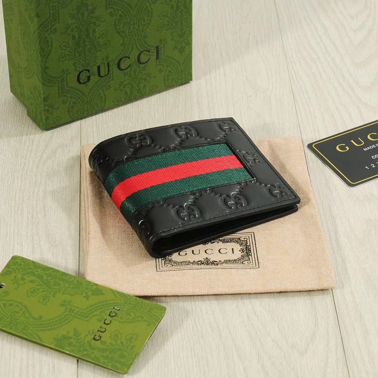 GG SIGNATURE WEB COIN WALLET BLACK 11CM 408826 CWCLN 1060
