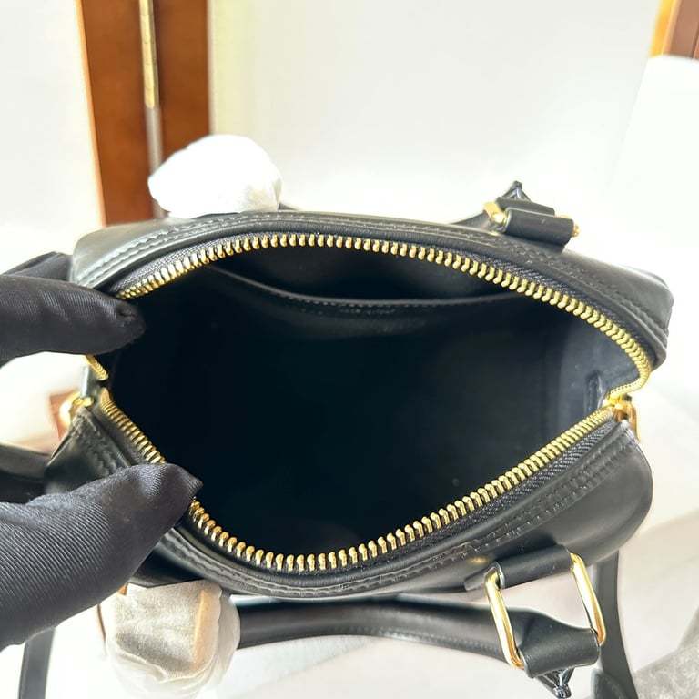 CE  SMALL BOSTON BAG IN SMOOTH CALFSKIN WITH CUIR TRIOMPHE BLACK