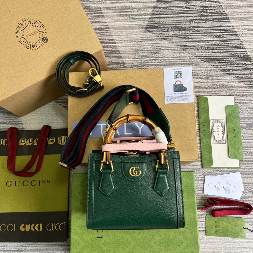 gg Diana Mini Tote Bag Green For Women, Women’s Bags 7.9in/20cm gg ‎702732 U3ZDT 3670